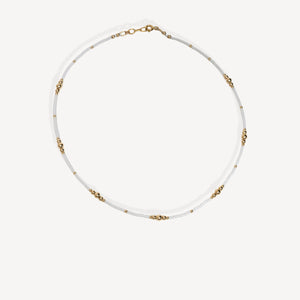 White & Gold Beaded Necklace