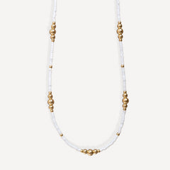White & Gold Beaded Necklace