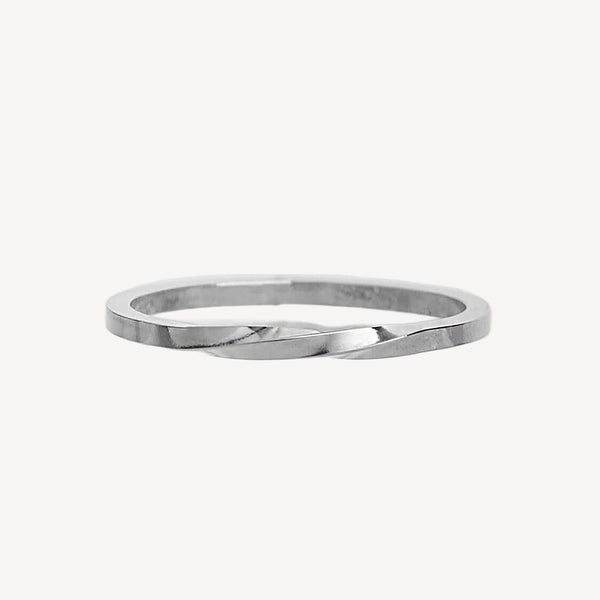 Silver ring on a white background