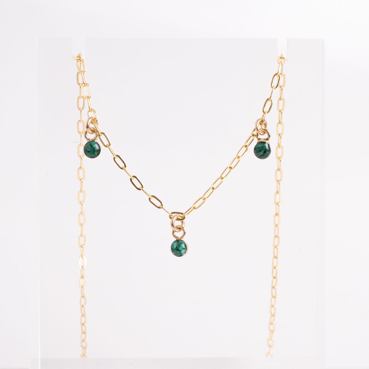 Malachite Mini Chandelier Necklace
