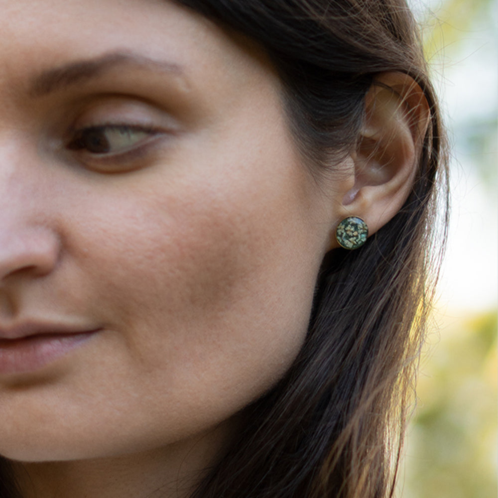 
                  
                    Green flower earrings
                  
                