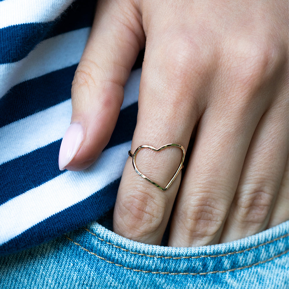 
                      
                        Gold Heart Textured Ring
                      
                    