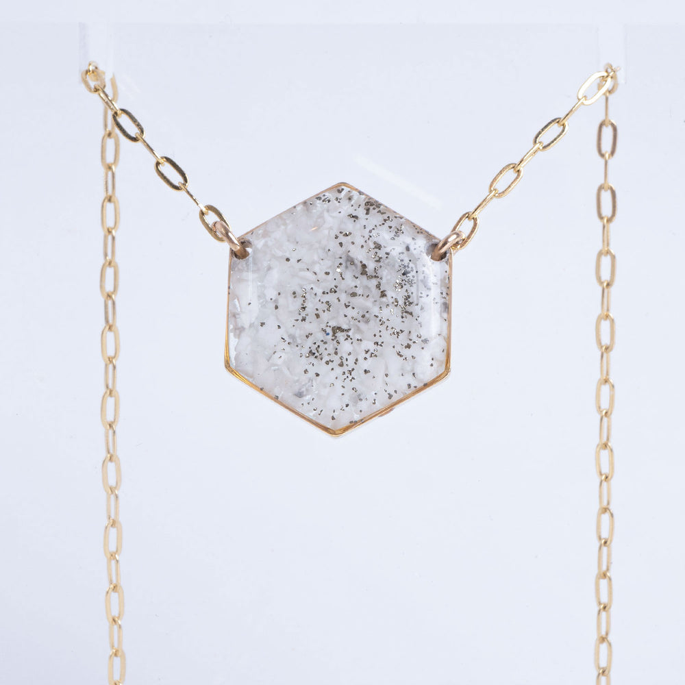 Howlite Hexagon Necklace