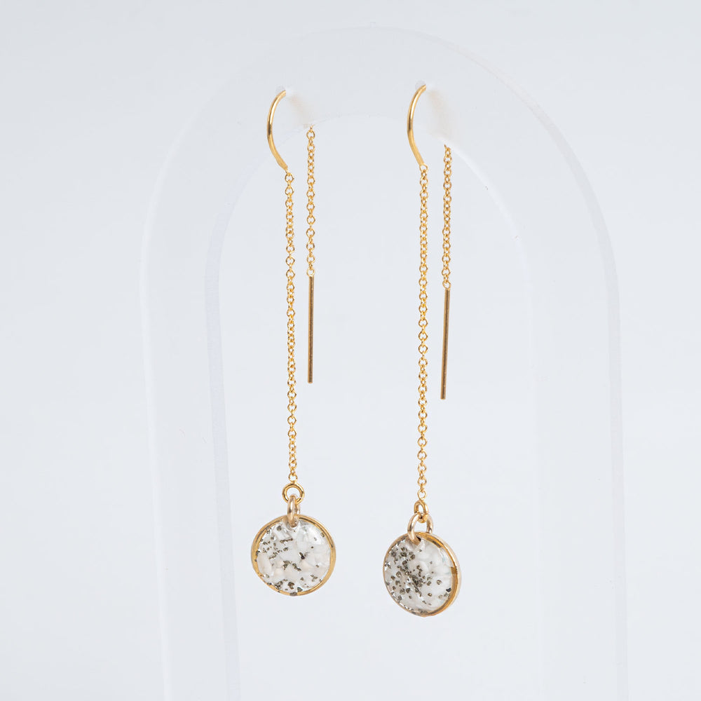 Howlite Round Threader Earrings