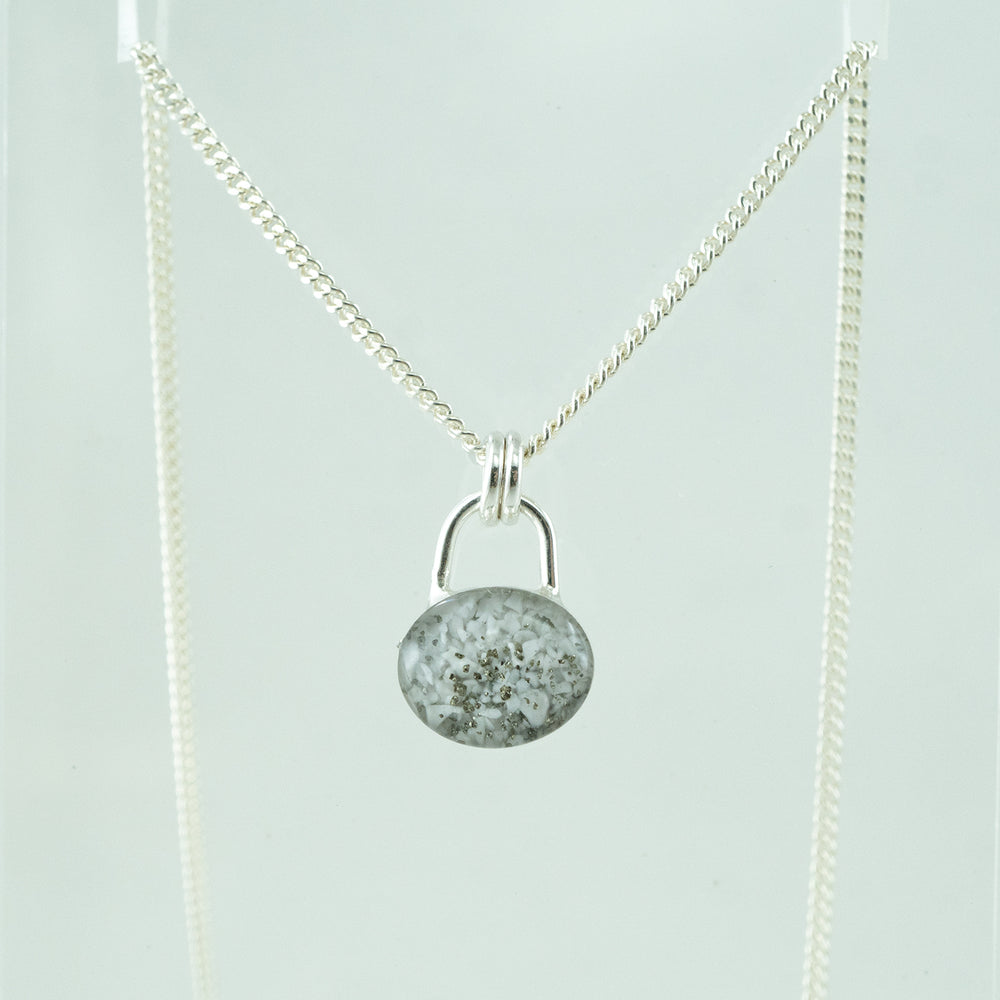 
                  
                    Howlite Lock Silver Necklace
                  
                
