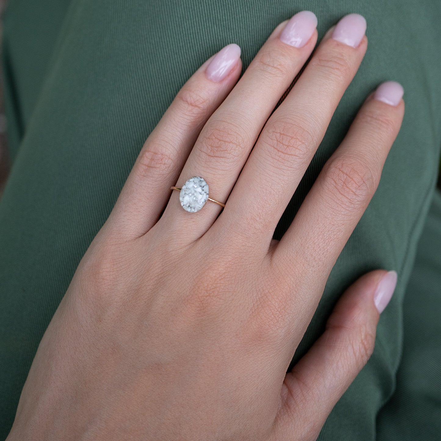 
                  
                    Oval Howlite ring
                  
                