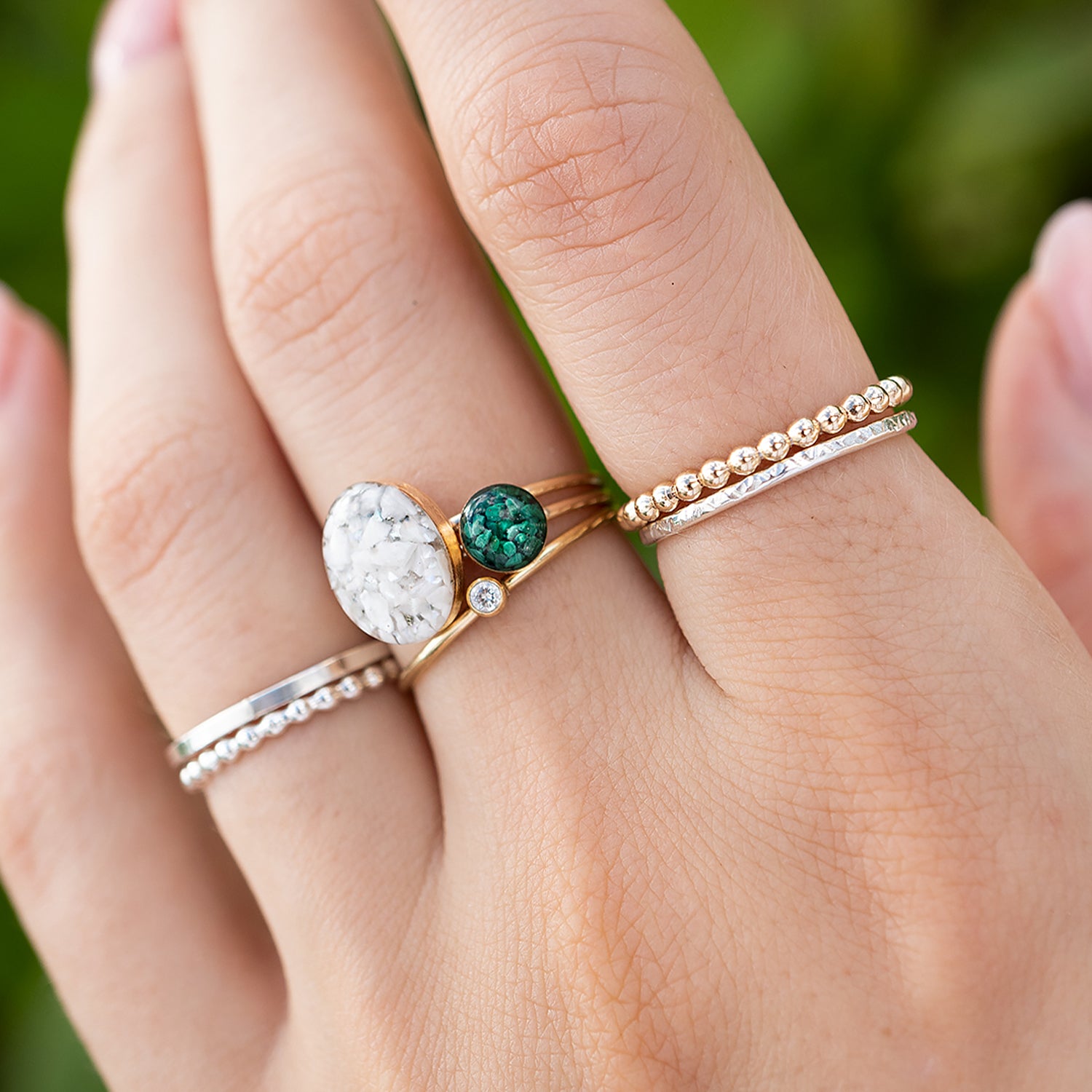 Delicate Oval Howlite Ring | Kate Koel