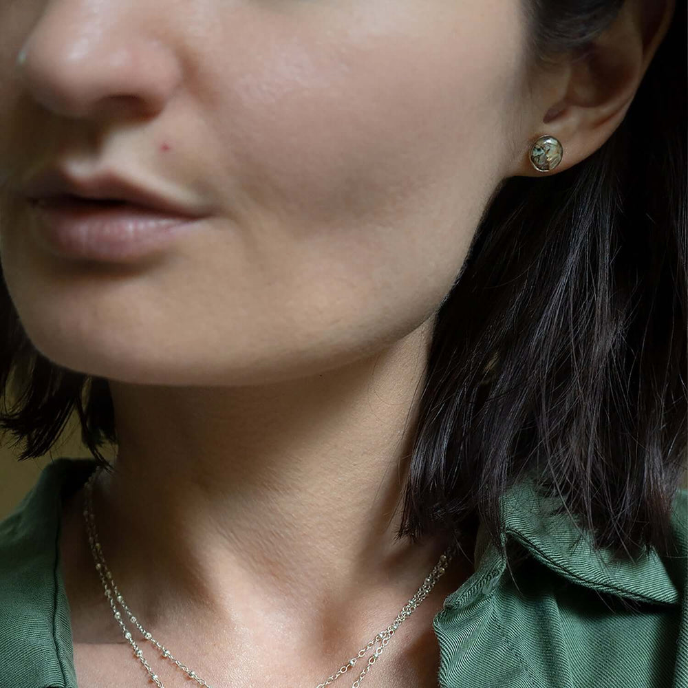 Abalone Studs in silver - Kate Koel
