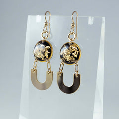 Dangling Black and Gold Earrings - Kate Koel