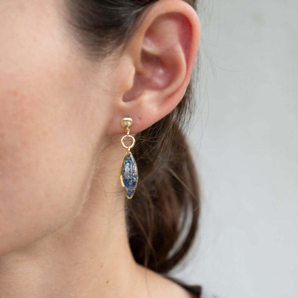 Dangling Oval Ocean mix Earrings - Kate Koel