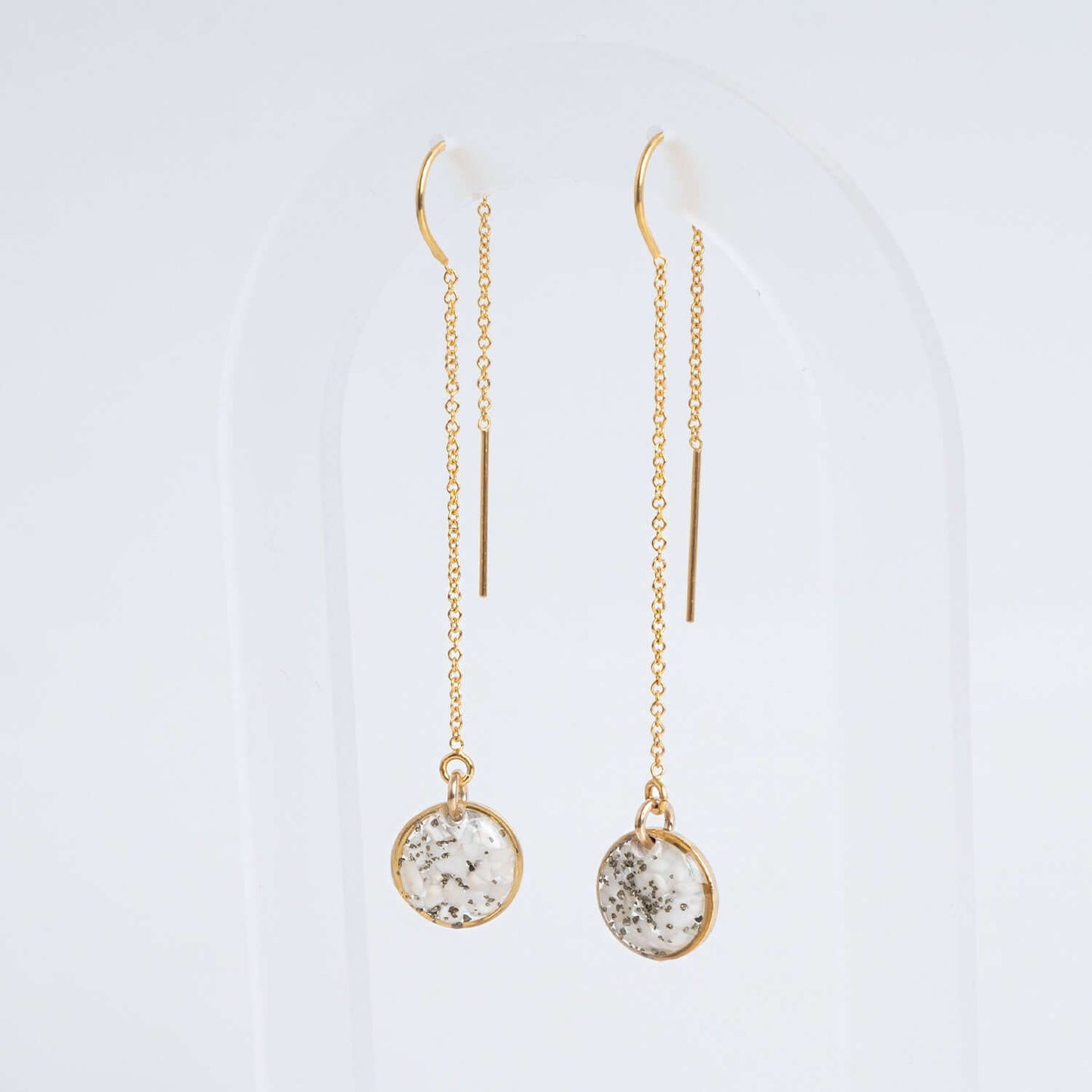 Howlite Round Threader Earrings - Kate Koel
