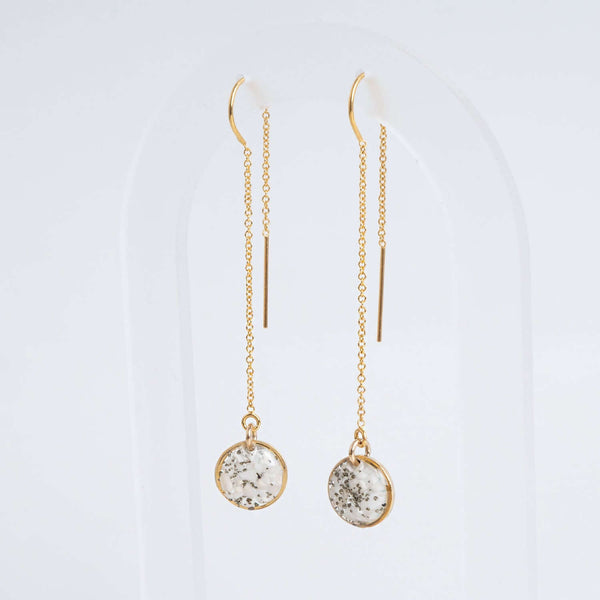 Howlite Round Threader Earrings - Kate Koel