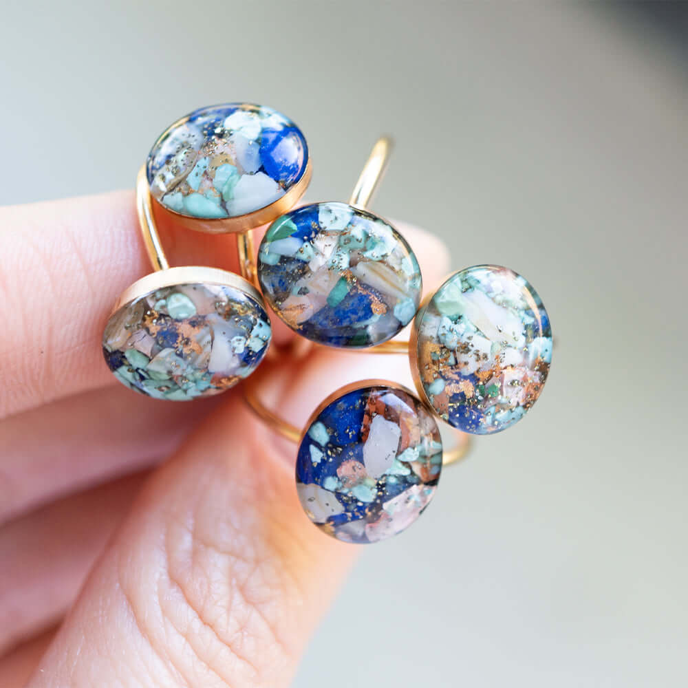 Multi-Gemstone Oval Statement Ring, Gold | Kate Koel