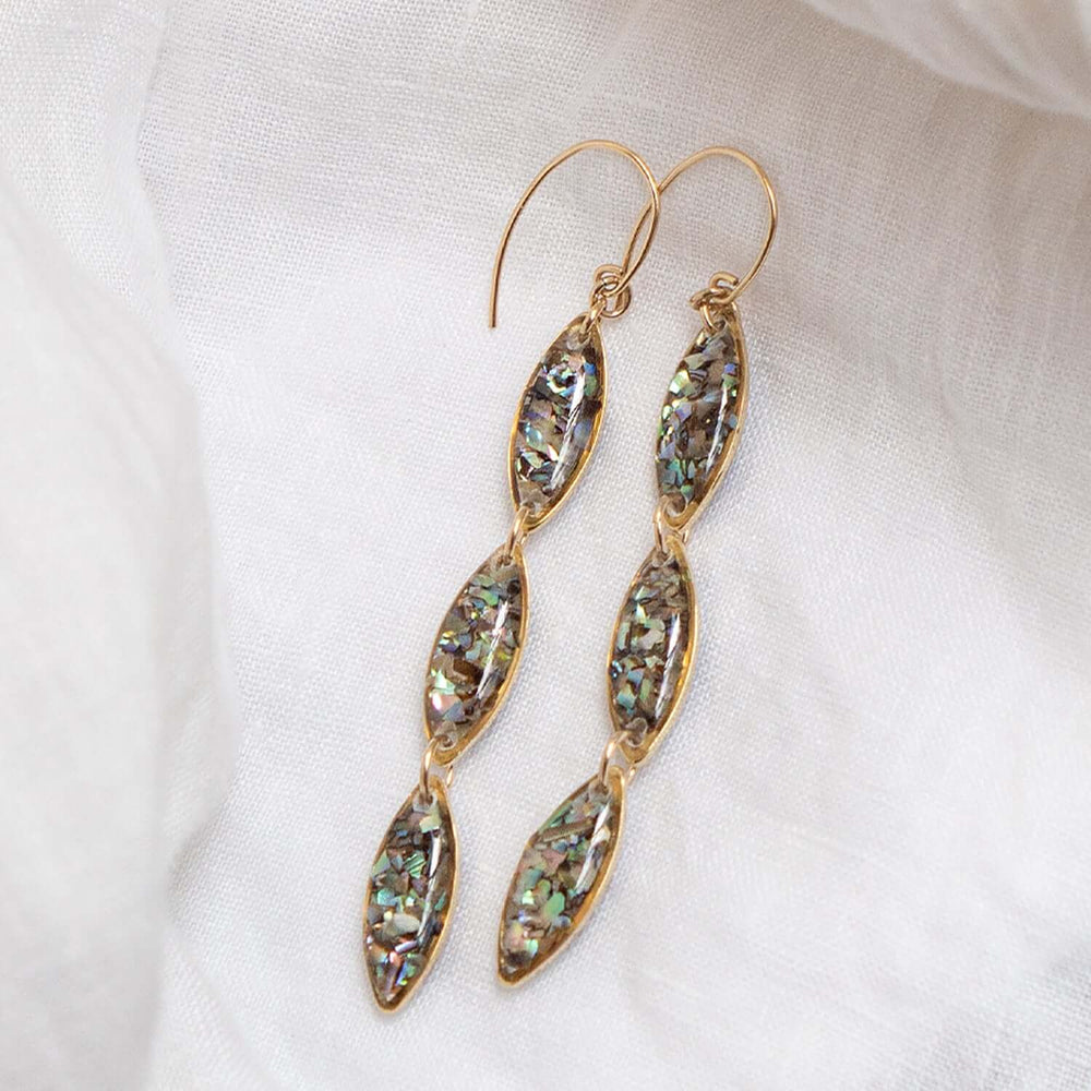 Long Oval Abalone Earrings