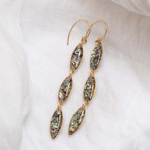 Long Oval Abalone Earrings - Kate Koel