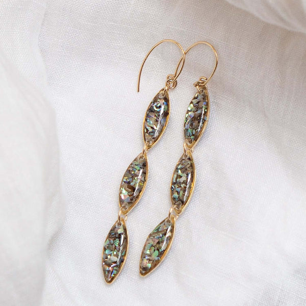 Long Oval Abalone Earrings - Kate Koel