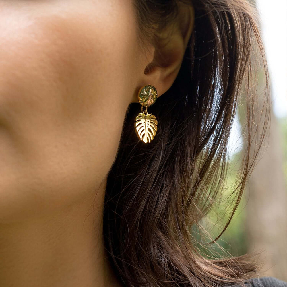 Small Monstera Earrings - Kate Koel